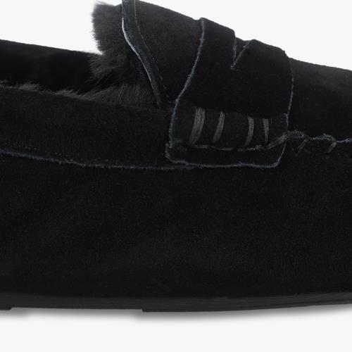 Mens Quentin Sheepskin Slipper  Black Extra Image 4